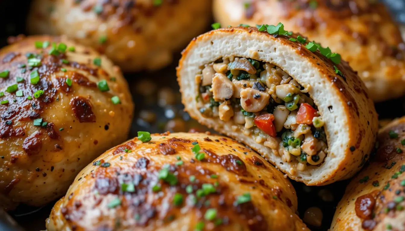 Spinach Mushroom Stuffed Chicken