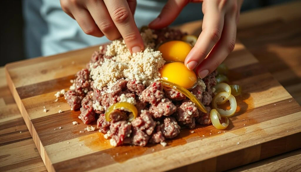 Mixing Meatloaf Ingredients Gently