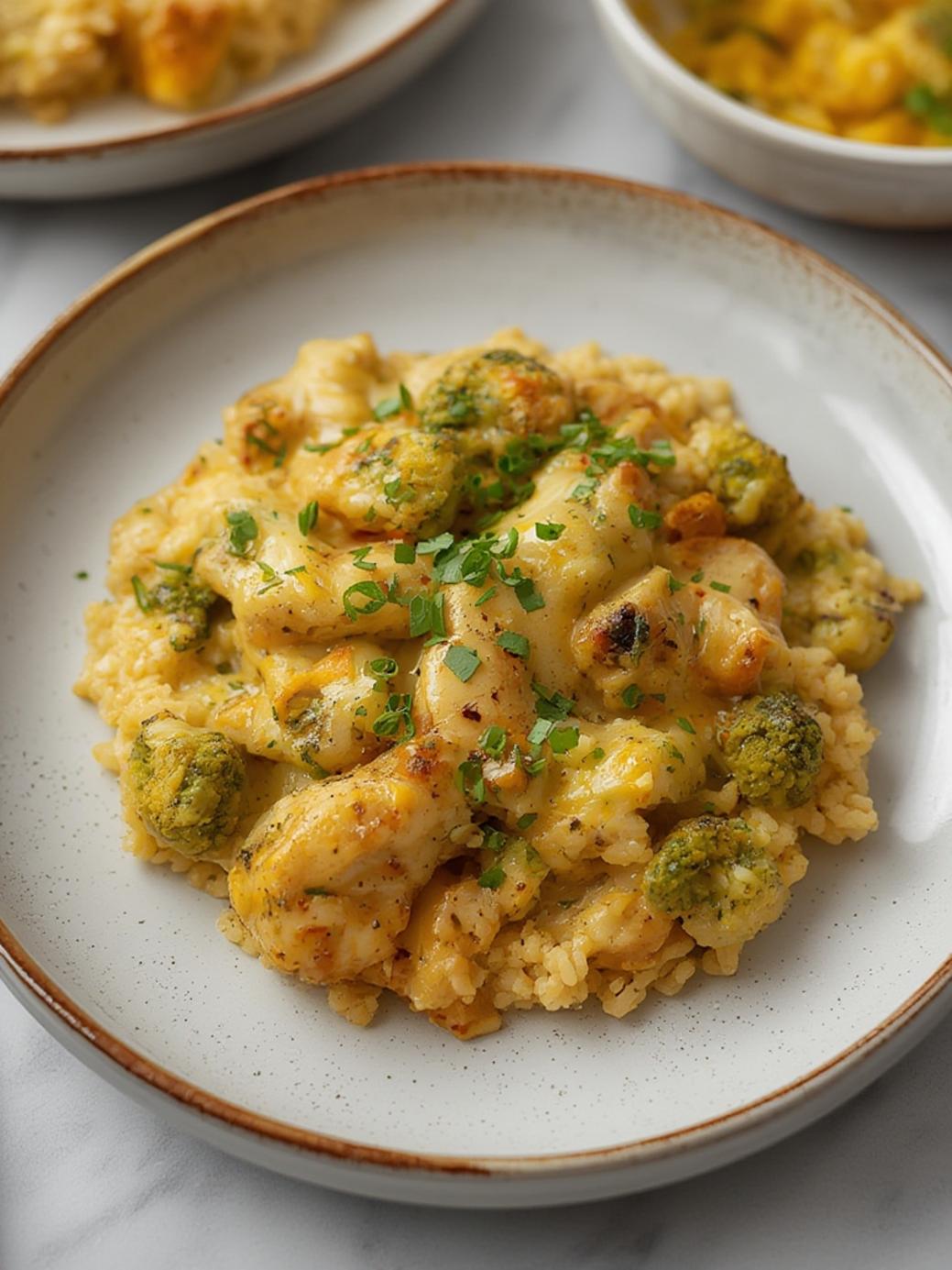 Cheesy Broccoli Chicken and Rice Casserole