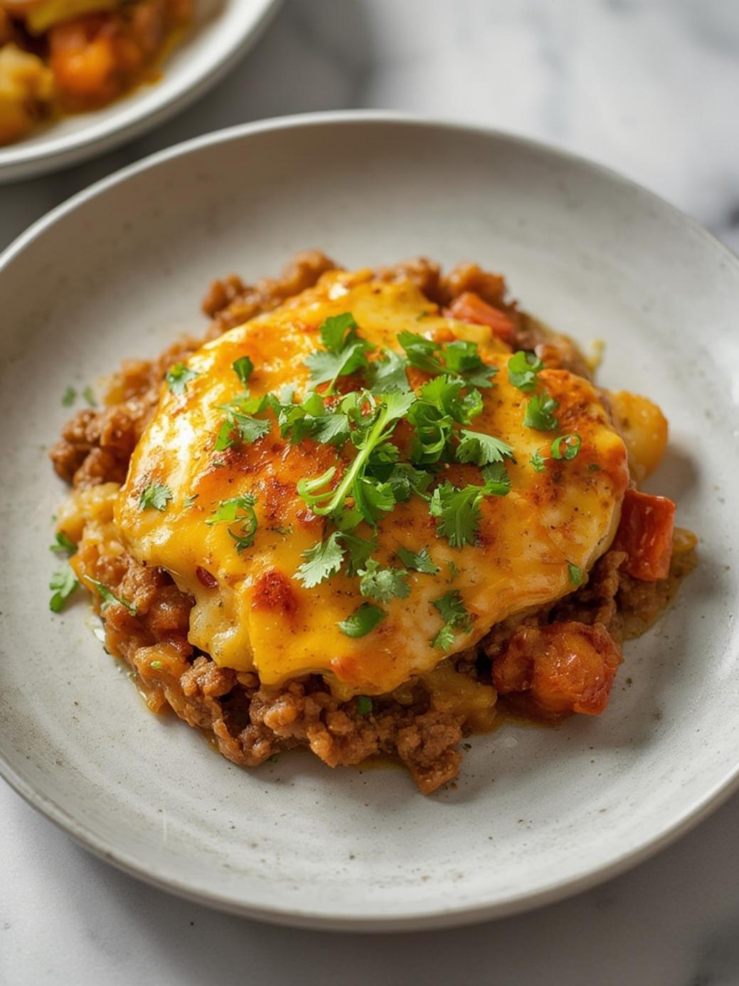 Cheesy Ground Beef & Potato Casserole