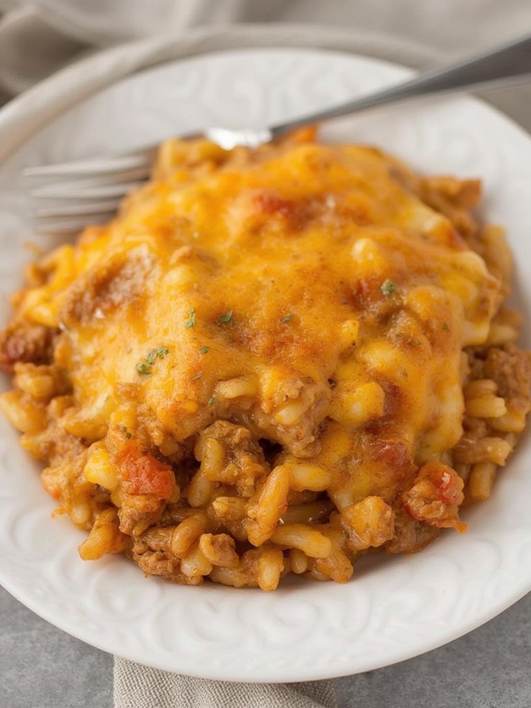 Cheesy Ground Beef and Rice Casserole