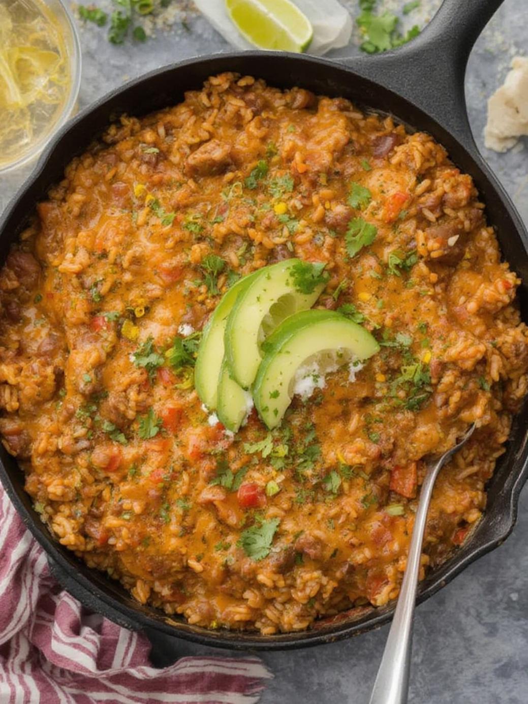 Cheesy Taco Rice Skillet