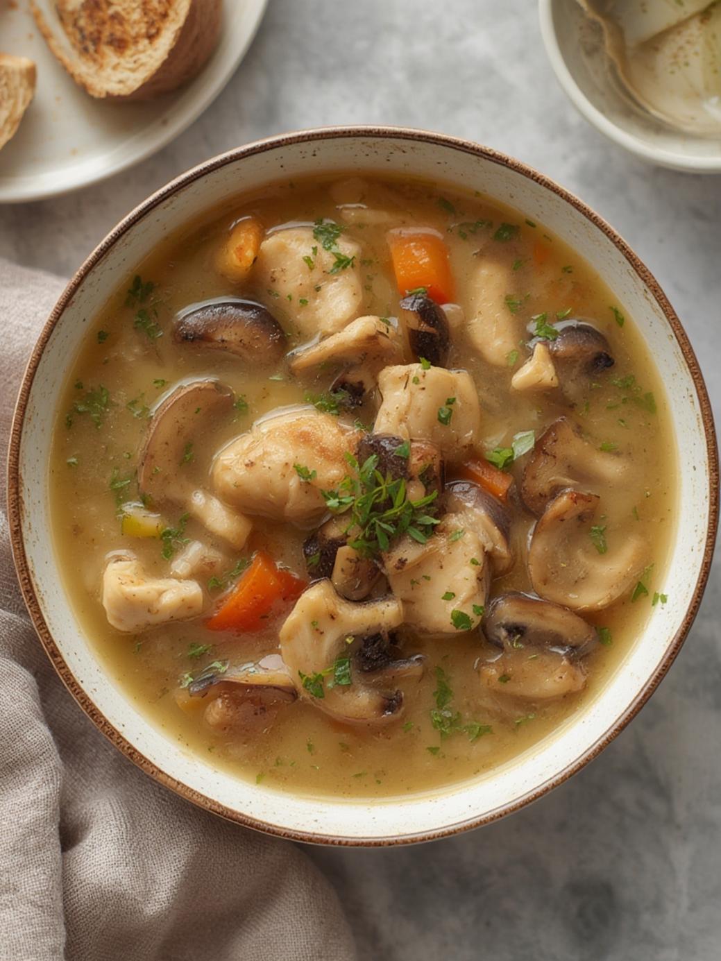 Clean Chicken Mushroom Soup