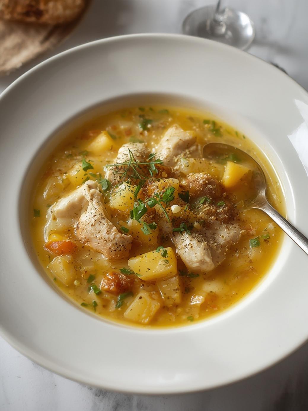 Comforting Chicken Soup with Potatoes