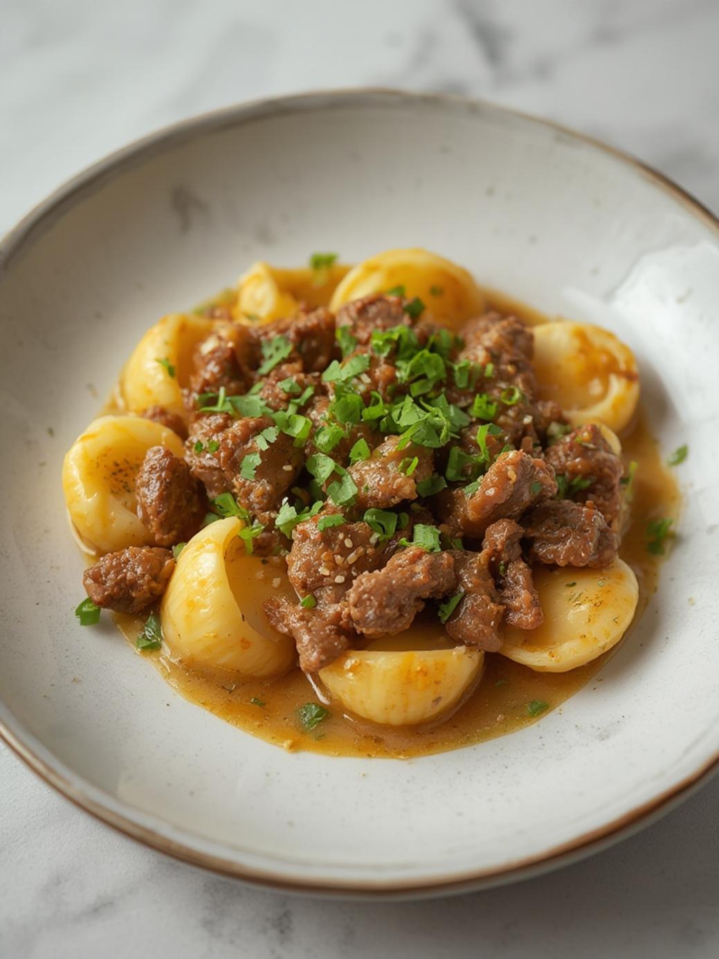 Creamy Beef and Shell