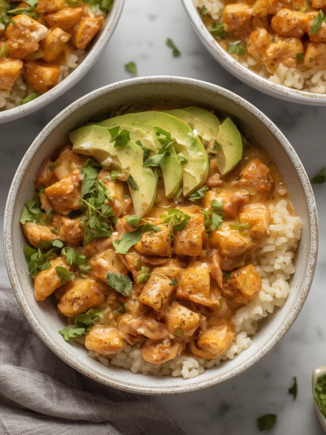 Creamy Cajun Chicken & Rice Bowls