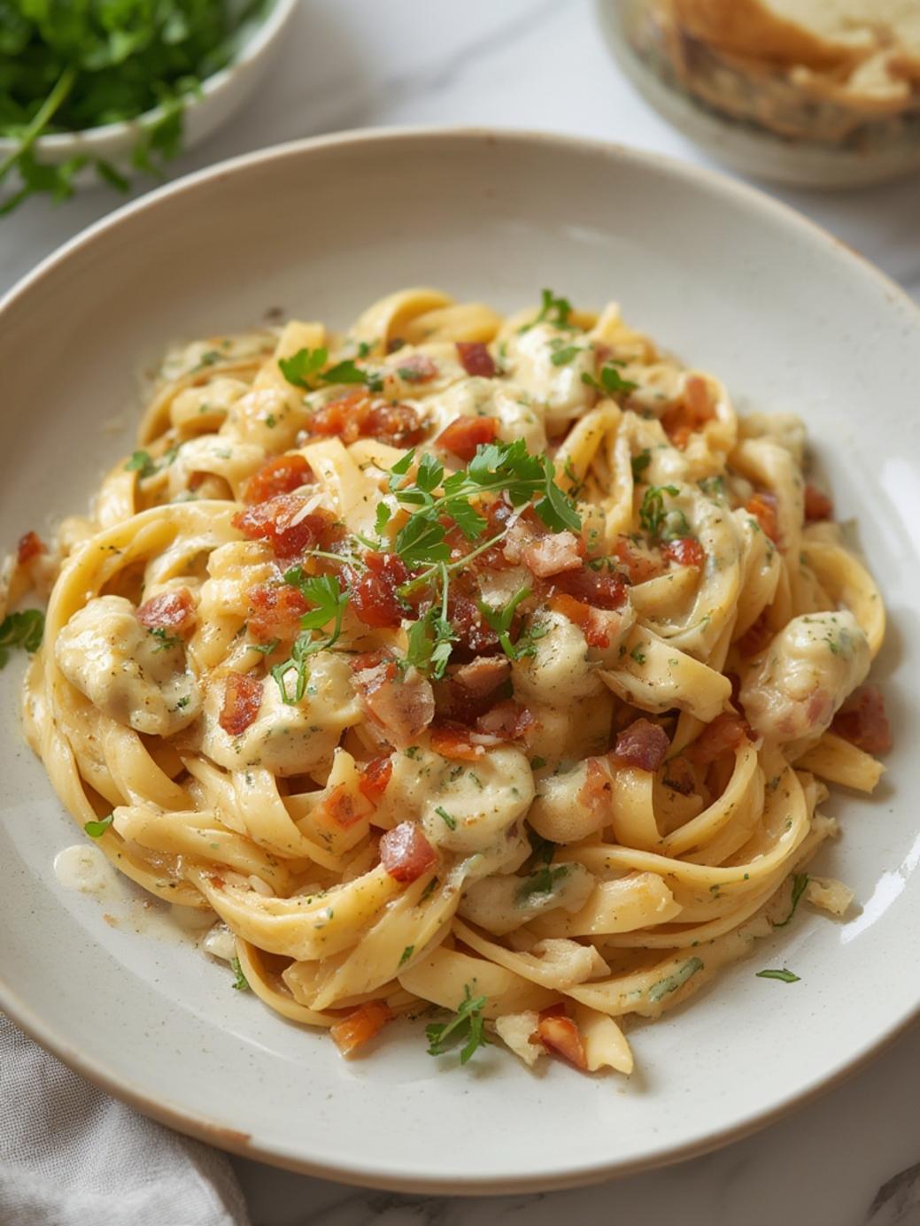 Creamy Chicken Bacon Ranch Pasta