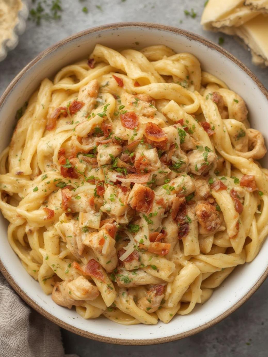 Creamy Chicken Bacon Ranch Pasta