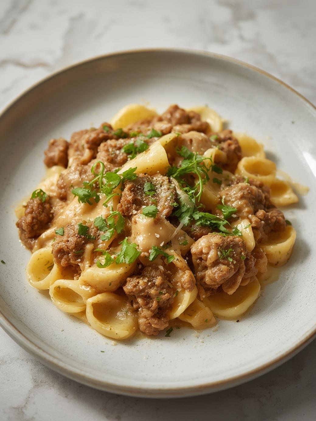 Creamy Ground Beef Stroganoff
