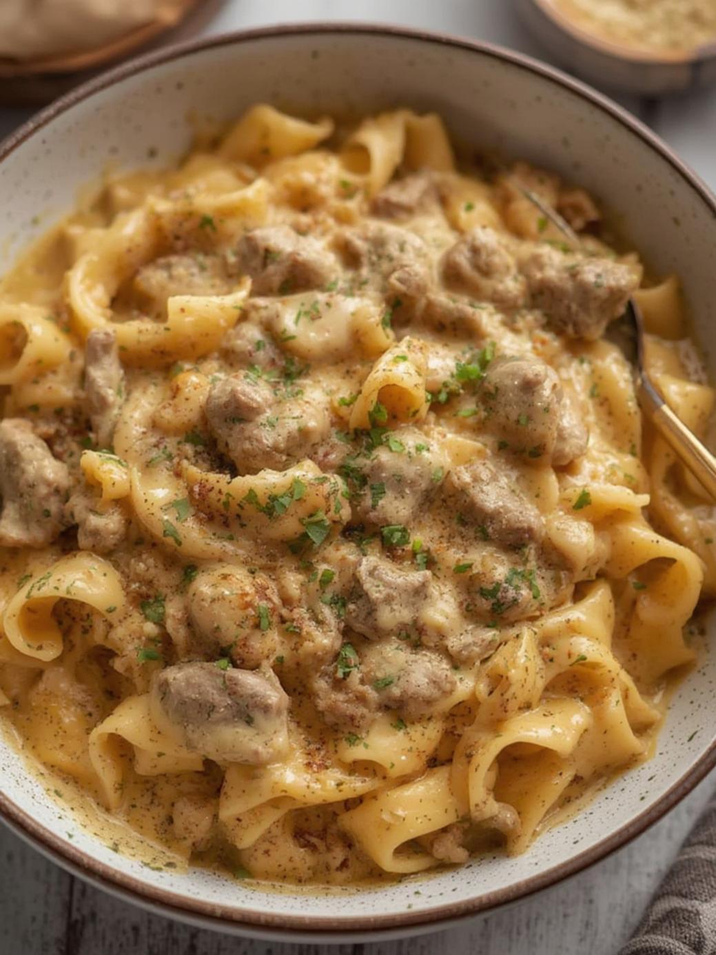Creamy Ground Beef Stroganoff