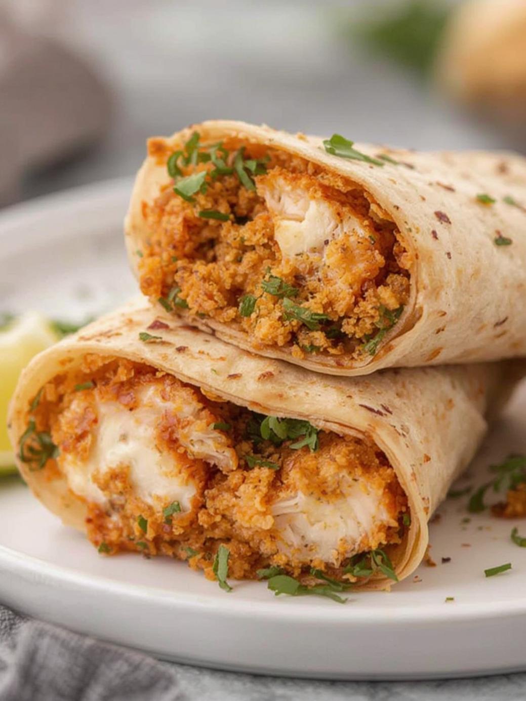 Crunchy Crispy Air Fryer Chicken & Mozzarella Wraps