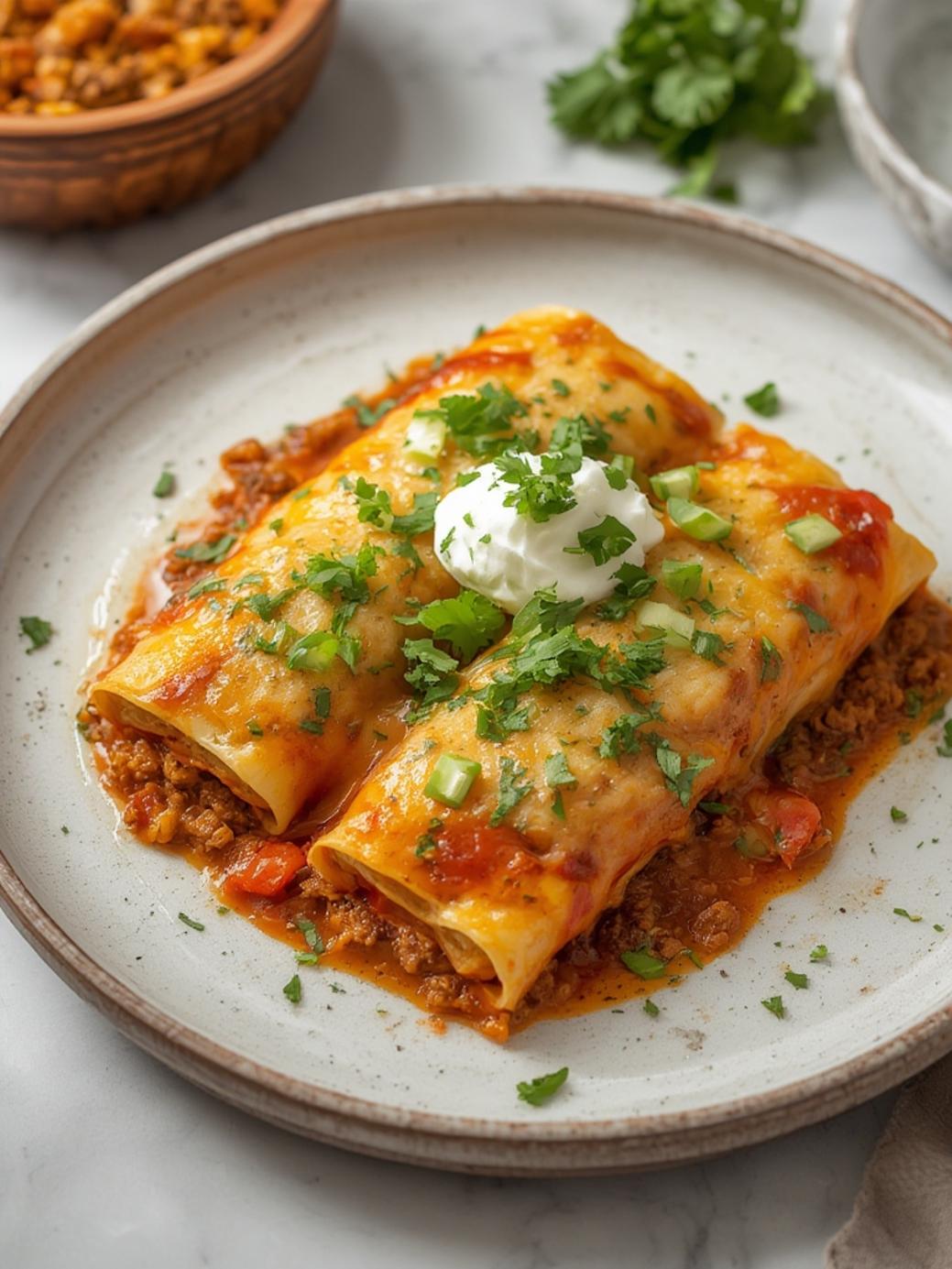 Easy Cheesy Ground Beef Enchiladas