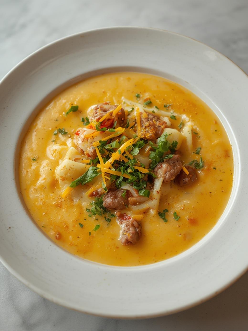 Easy Cheesy Hamburger Potato Soup