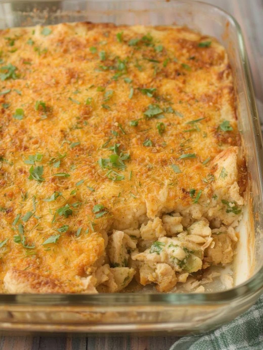Easy Chicken and Stuffing Casserole