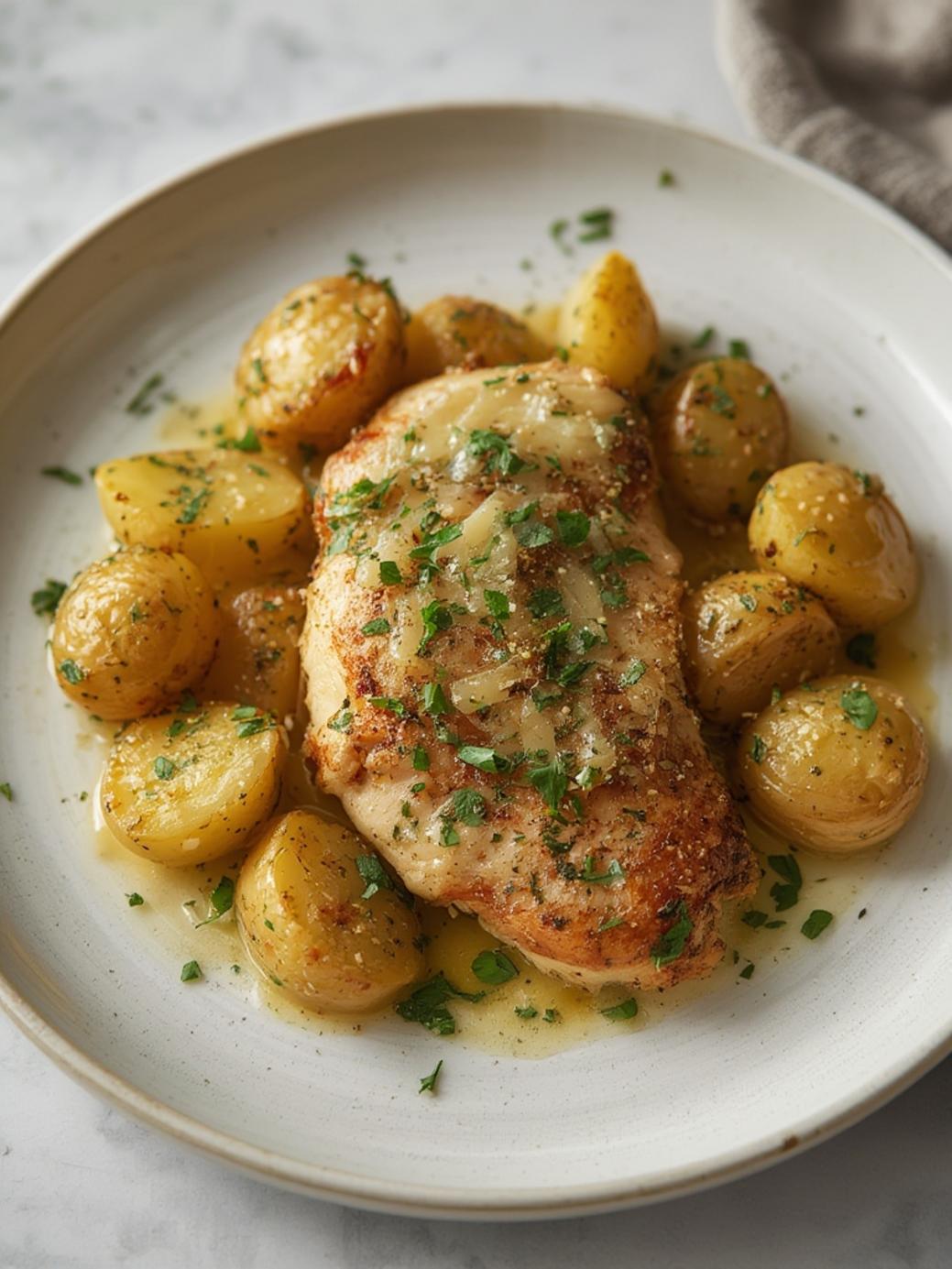 Garlic Parmesan Chicken & Potatoes plat