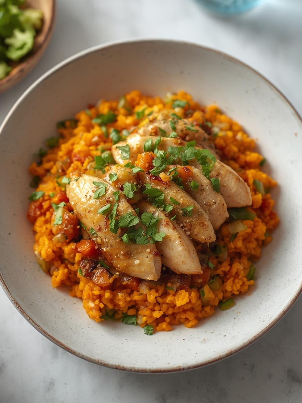 Healthy Chicken & Sweet Potato Rice Bowl
