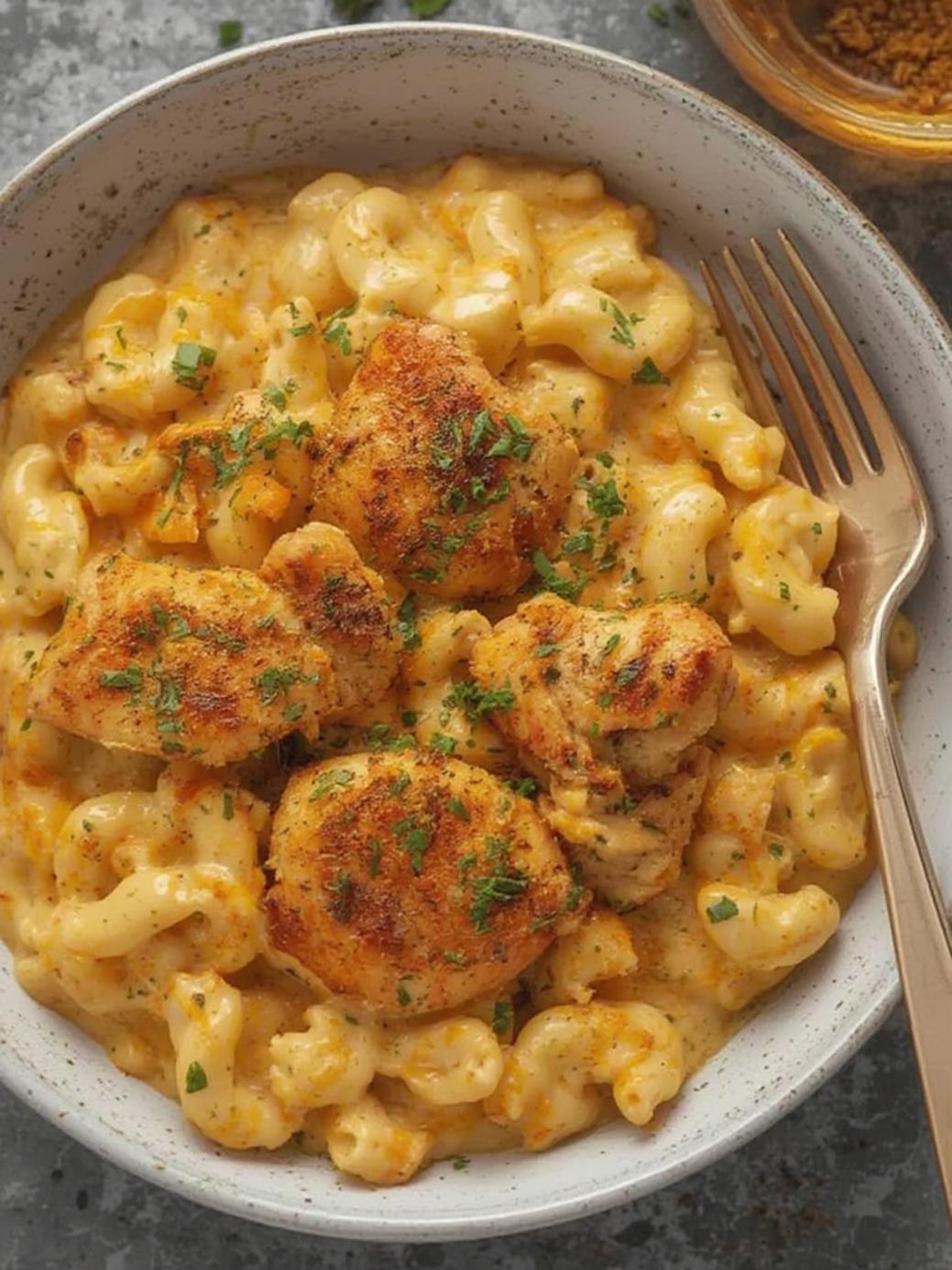 High-Protein Honey Garlic Butter Chicken with Mac and Cheese