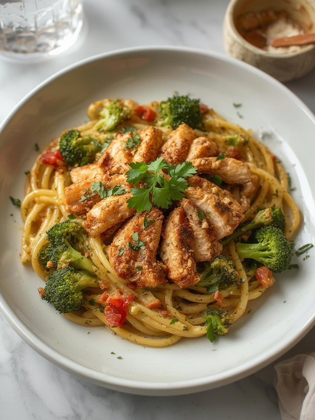 High Protein Rotisserie Chicken Broccoli Pasta