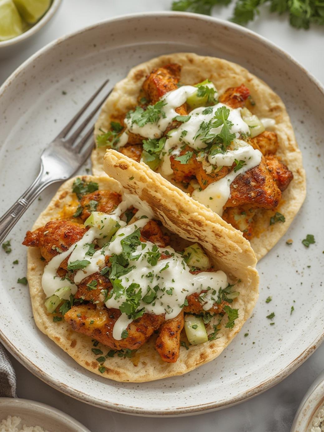 Sheet Pan Chicken Pitas with Herby Ranch serving