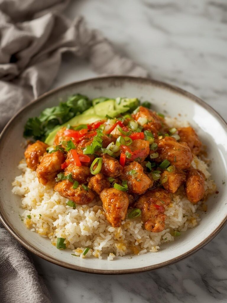 Sticky Chicken Rice Bowls Recipe
