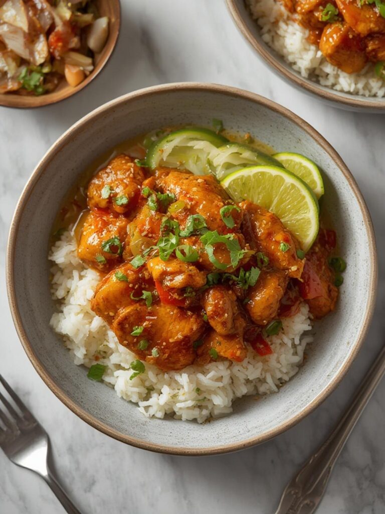 Sticky Chicken Rice Bowls Recipe