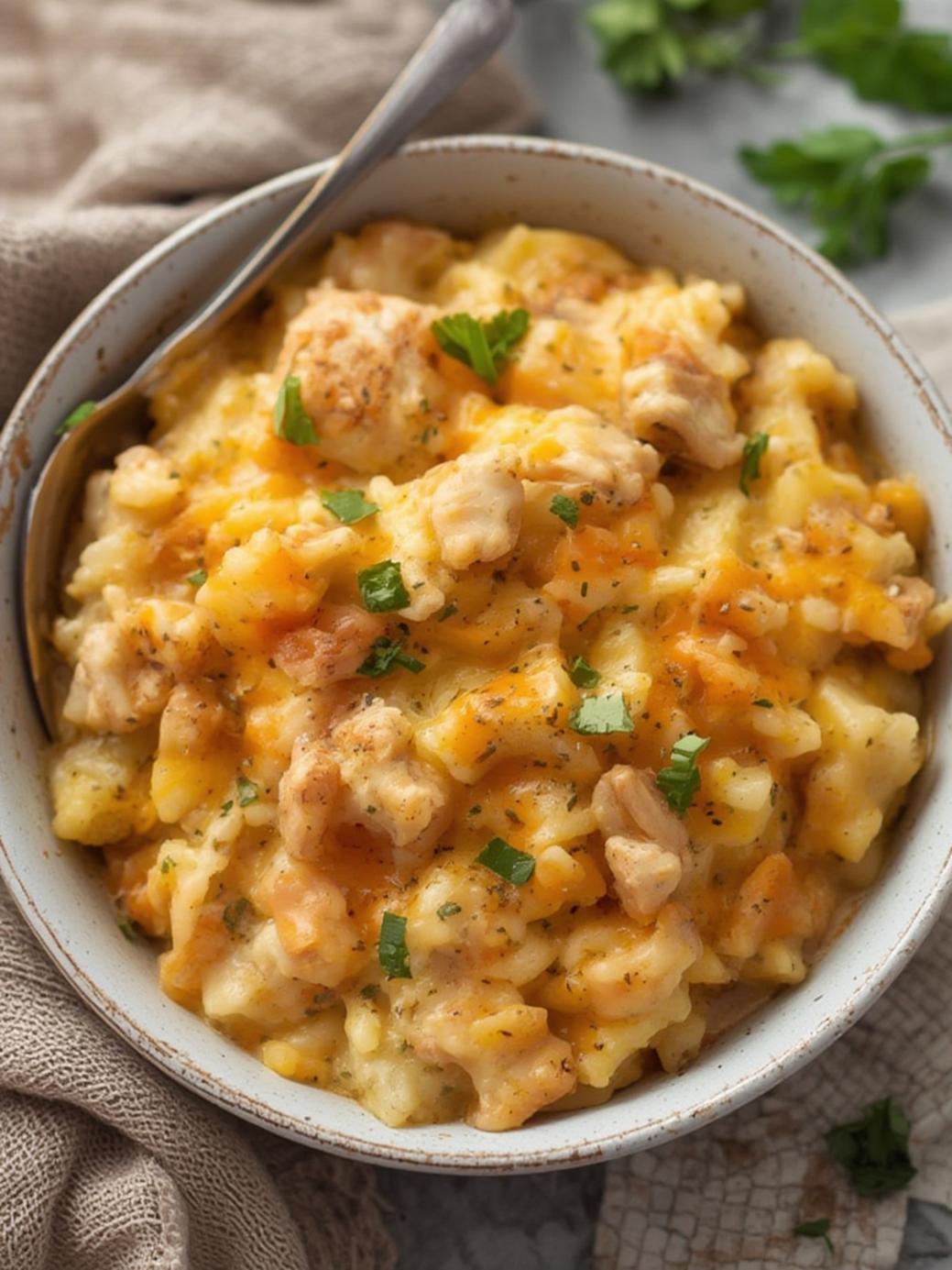 comforting chicken rice casserole