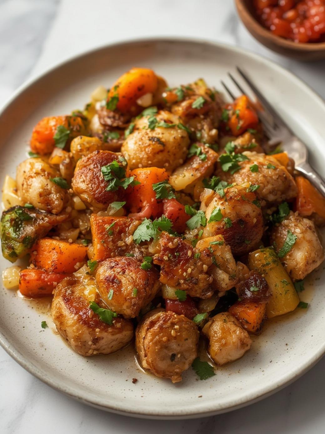 Air Fryer Chicken Sausage and Veggies