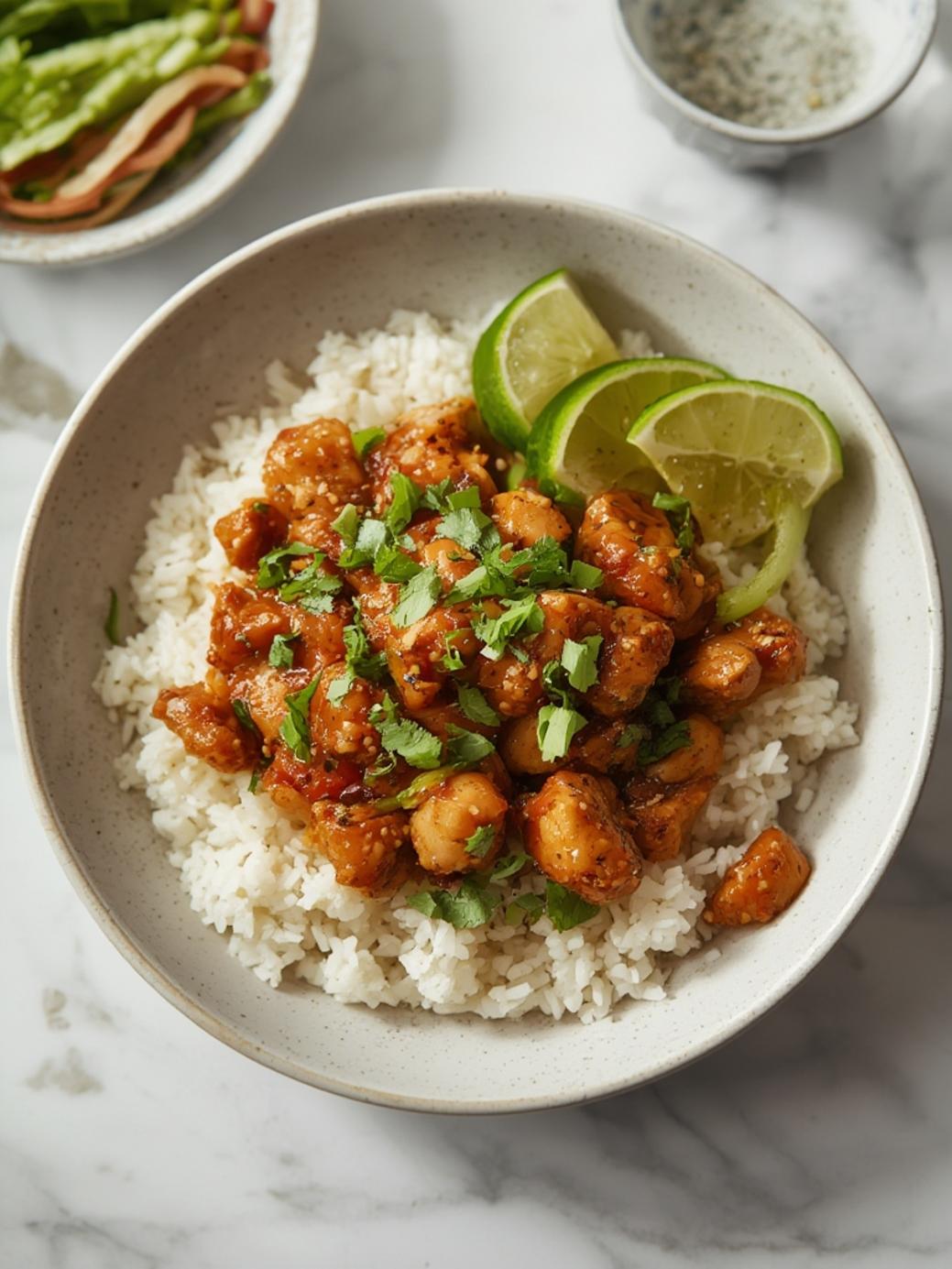 Asian Sticky Chicken Rice Bowl