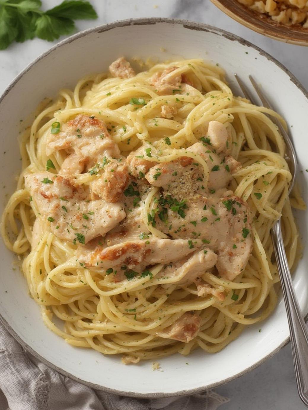 Creamy chicken spaghetti