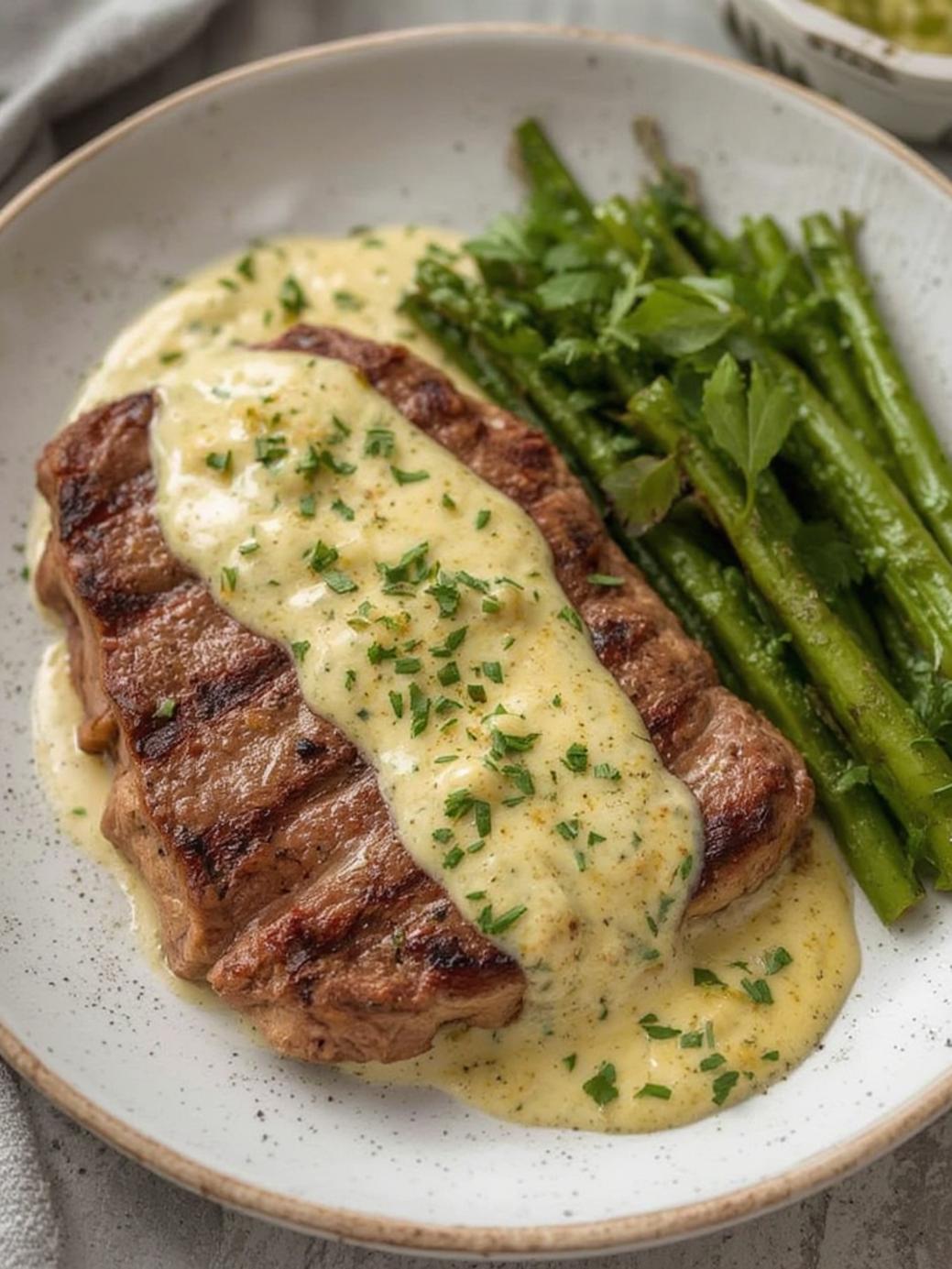 Garlic Butter Steak with Parmesan Cream Sauce