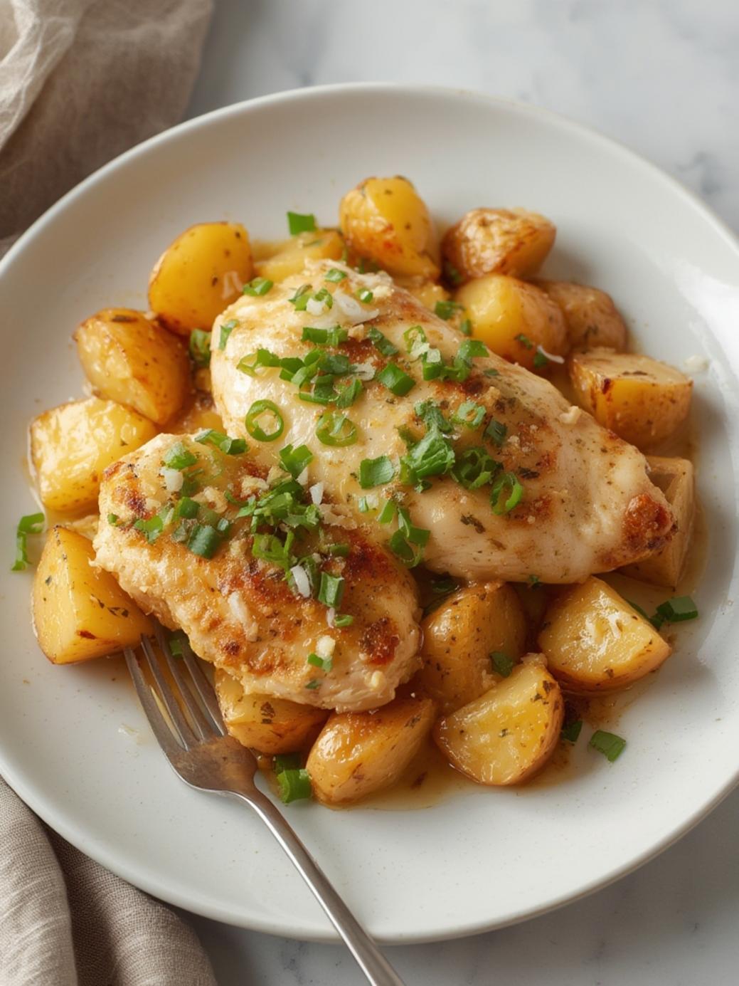 Garlic Parmesan Crockpot Chicken and Potatoes
