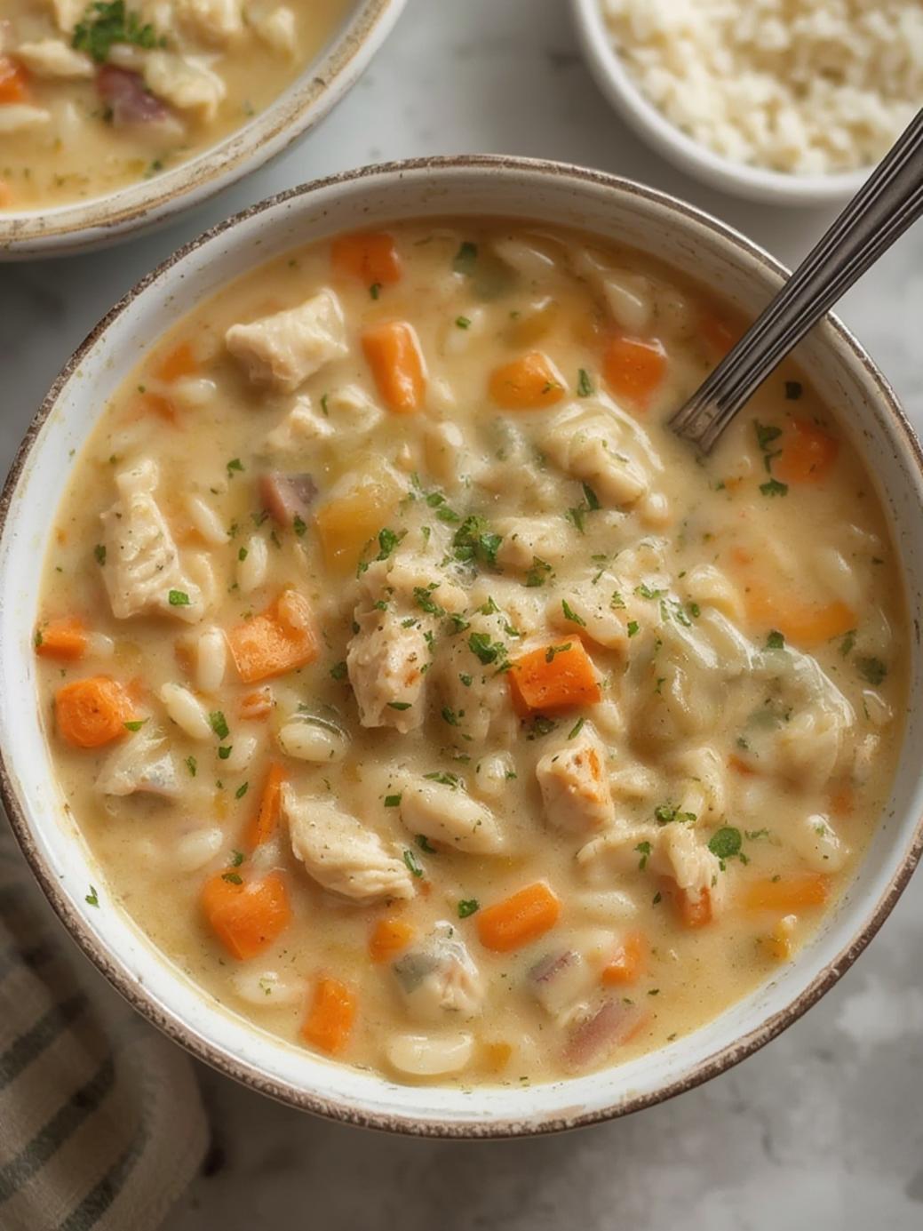 easy creamy chicken and rice soup
