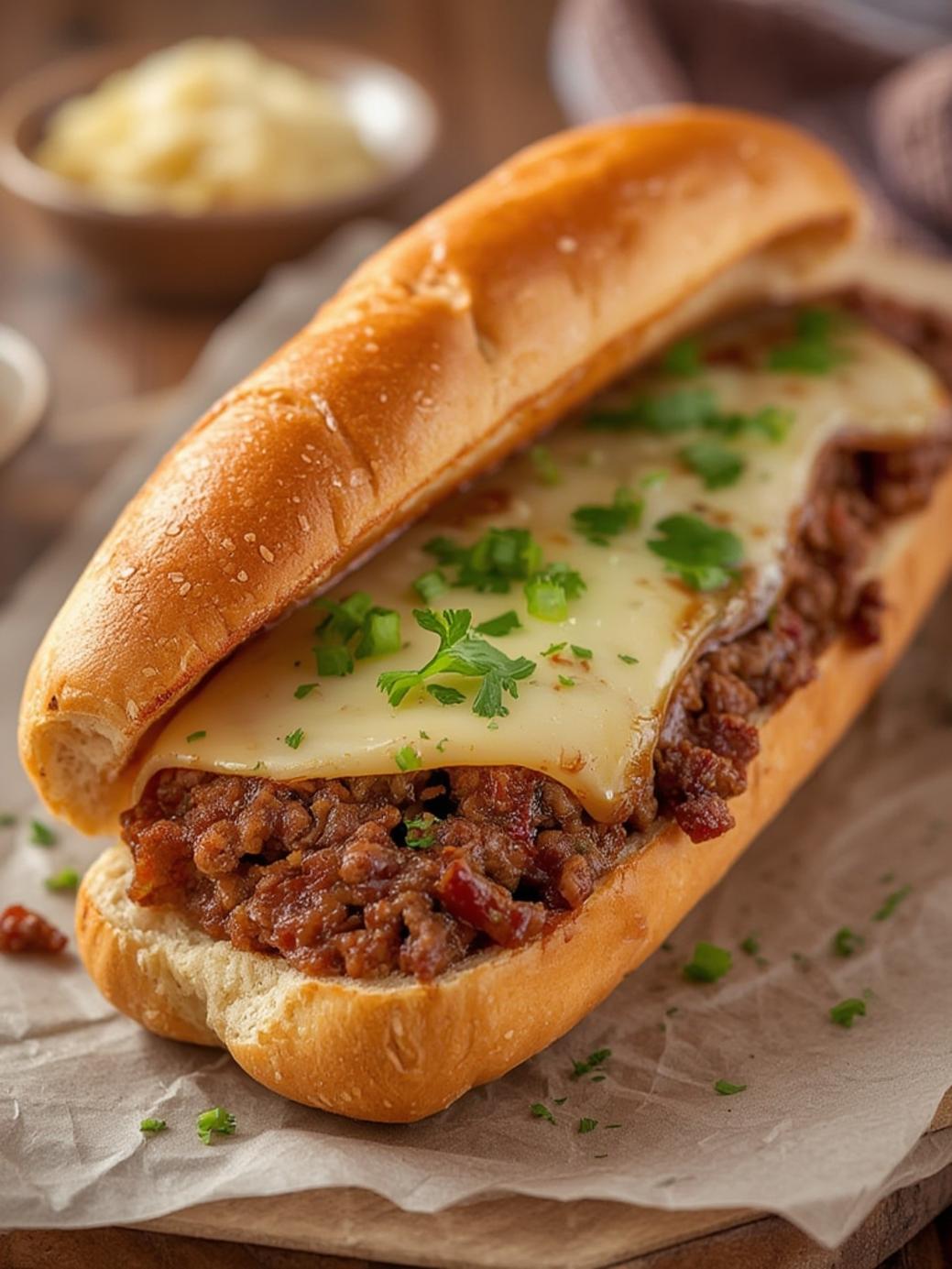 ground beef cheesesteak