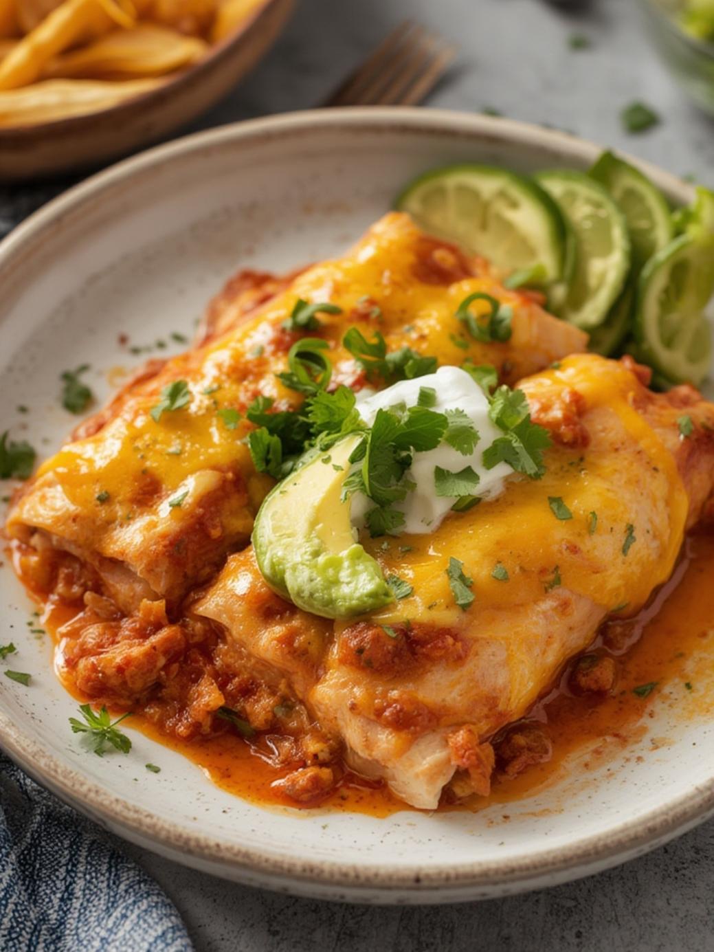protein-packed chicken enchiladas