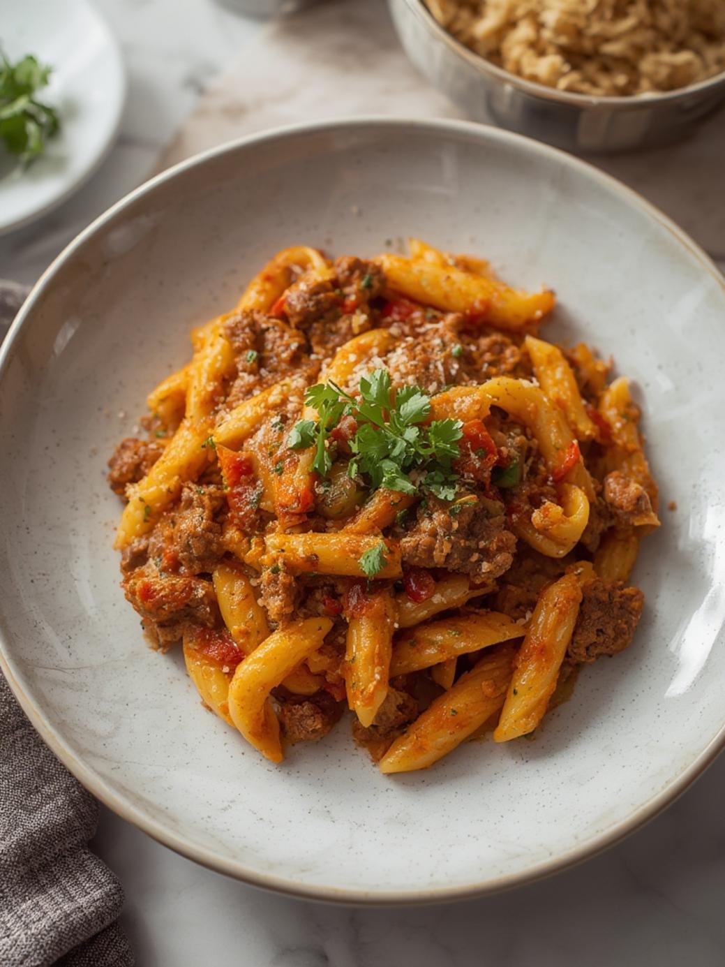 Creamy Beef Pasta Casserole