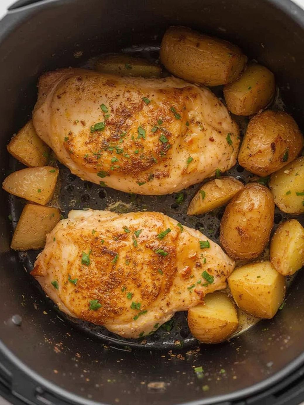 Air Fryer Chicken Breast and Potatoes