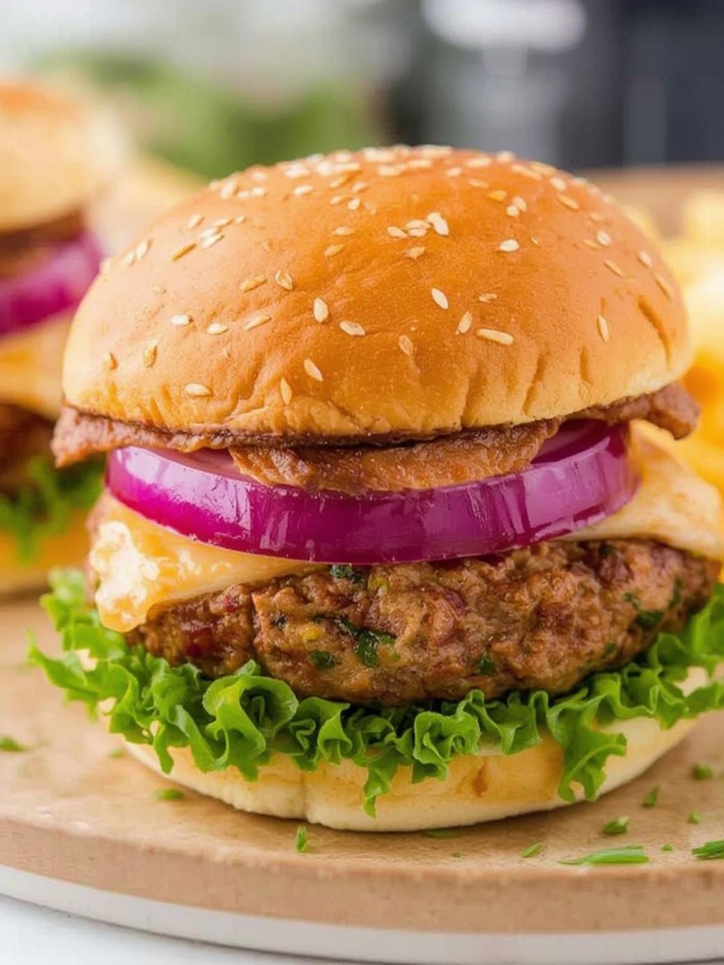 Air Fryer Ground Beef Burgers