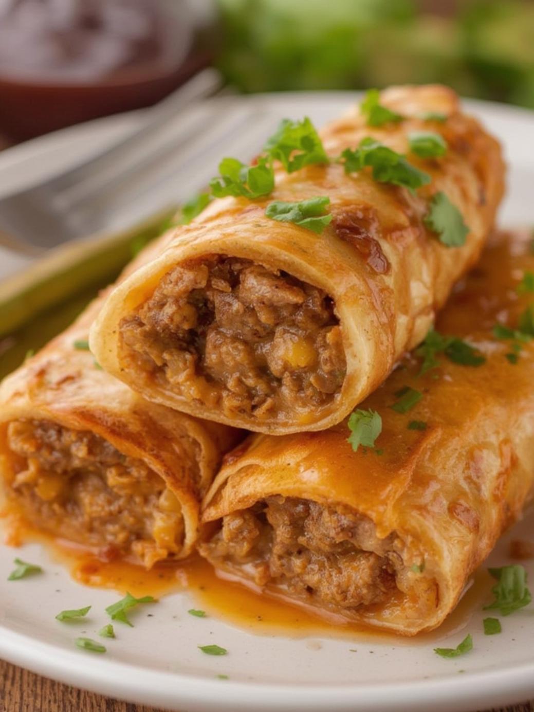 Beef and Cheese Chimichangas