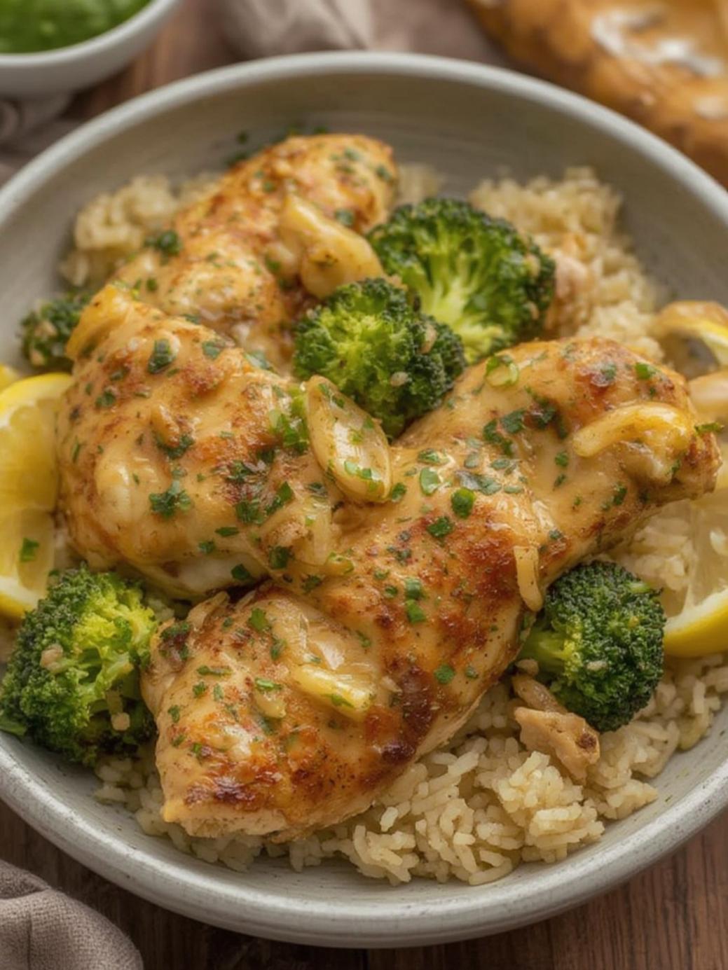 Cowboy Butter Lemon Bowtie Chicken with Broccoli