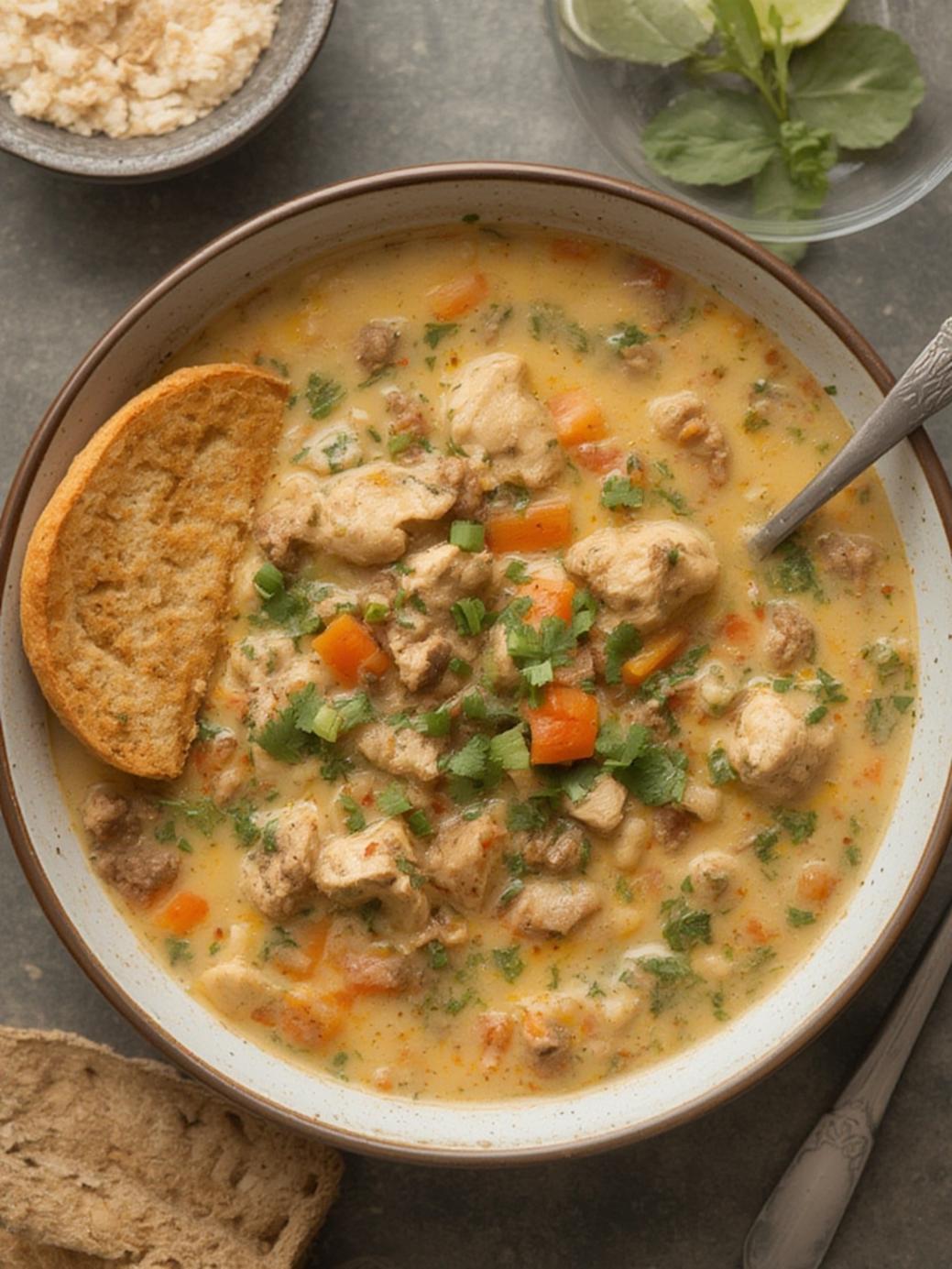 Creamy Italian Ground Chicken Soup