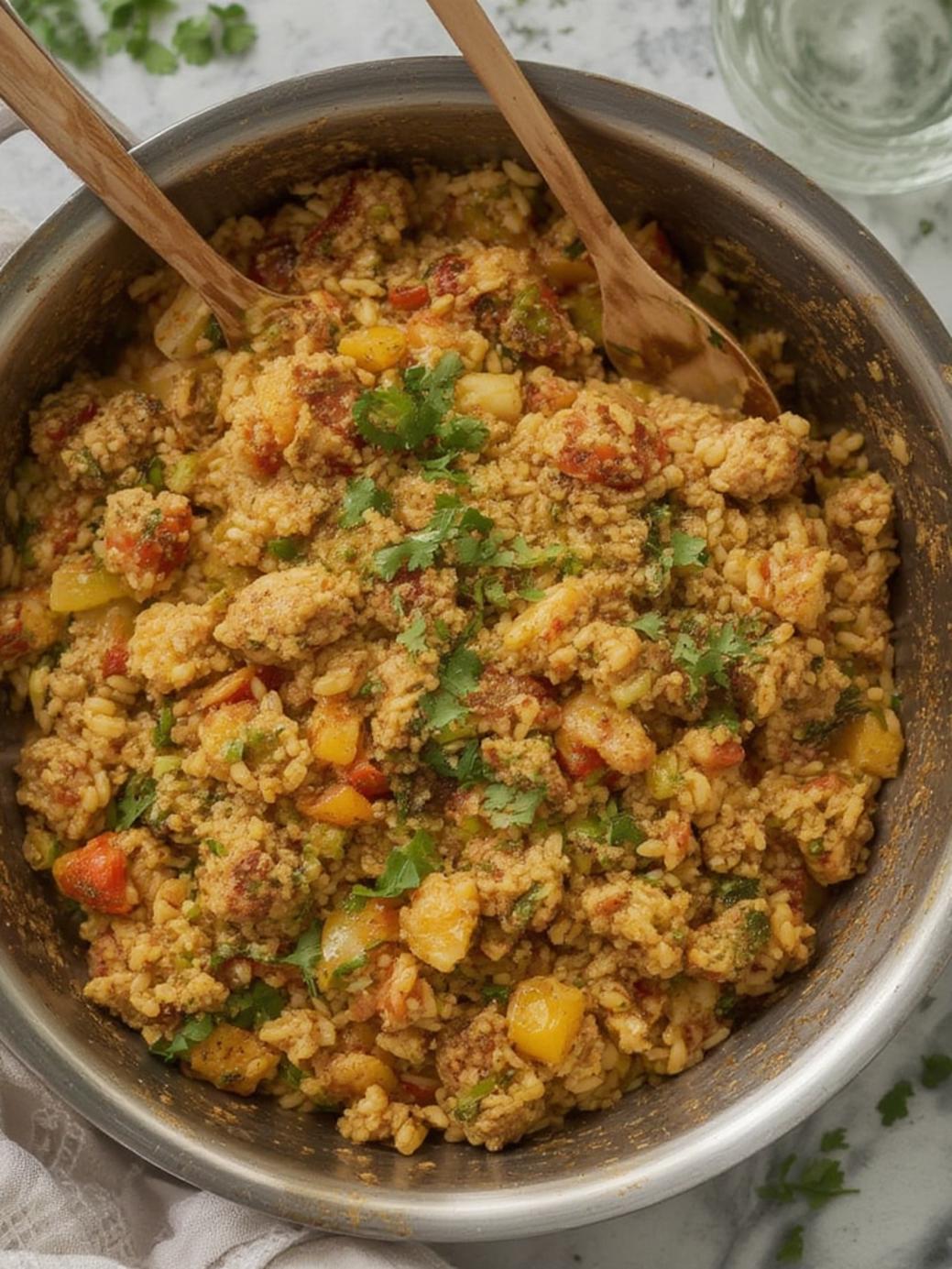 Ground Chicken Zucchini Rice Skillet