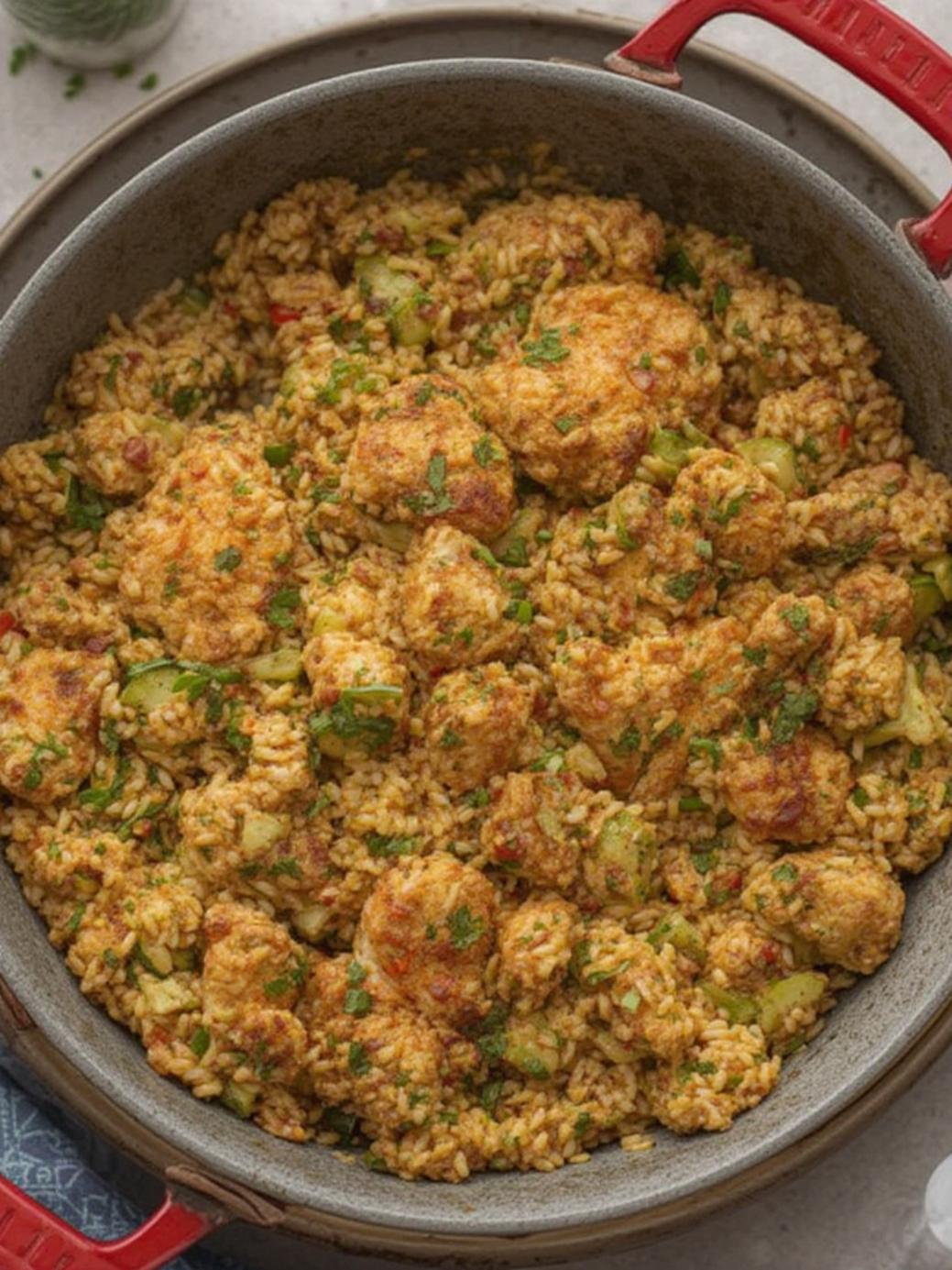 Ground Chicken Zucchini Rice Skillet