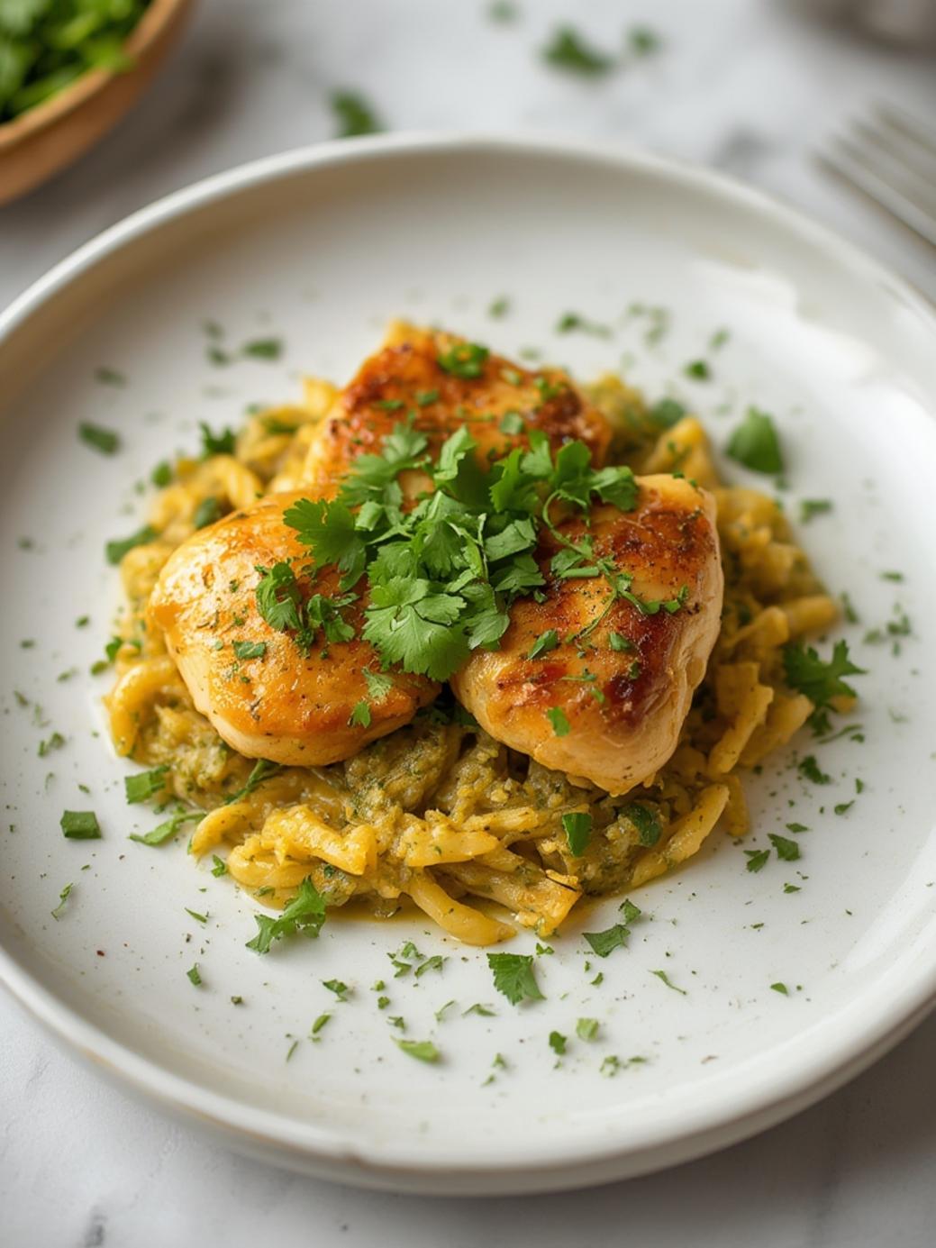 Healthy Salsa Verde Chicken Casserole