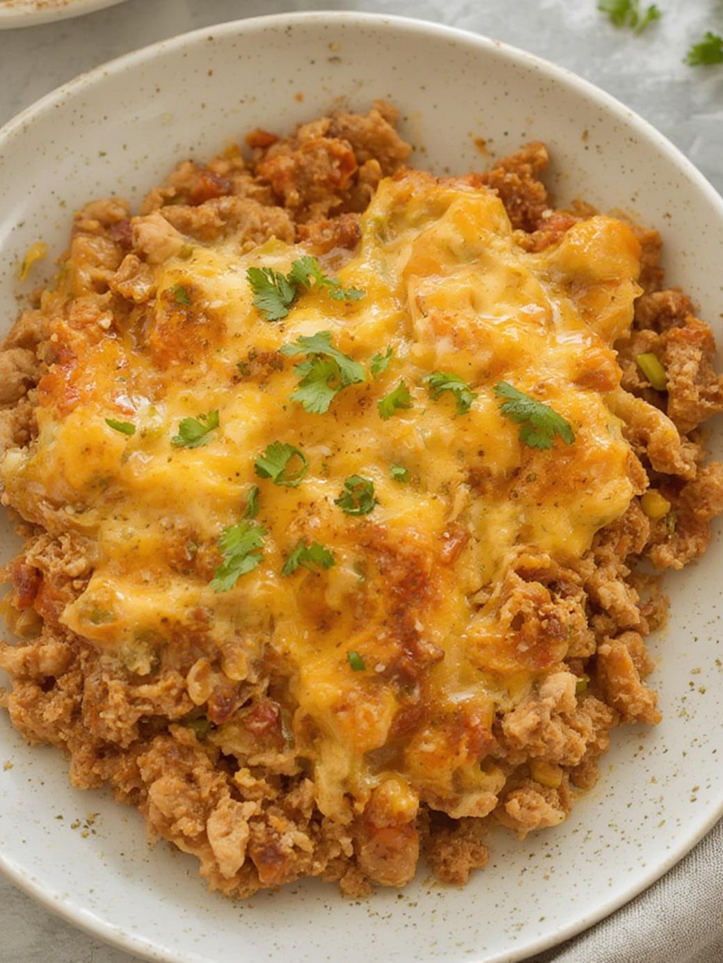 Keto Ground Chicken Casserole