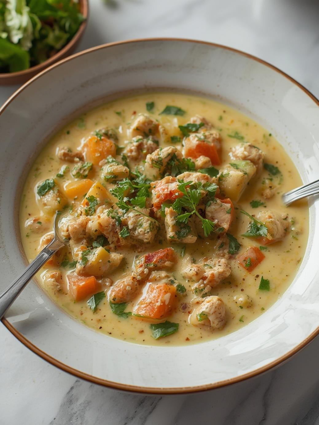 One Pot Creamy Italian Ground Chicken Soup