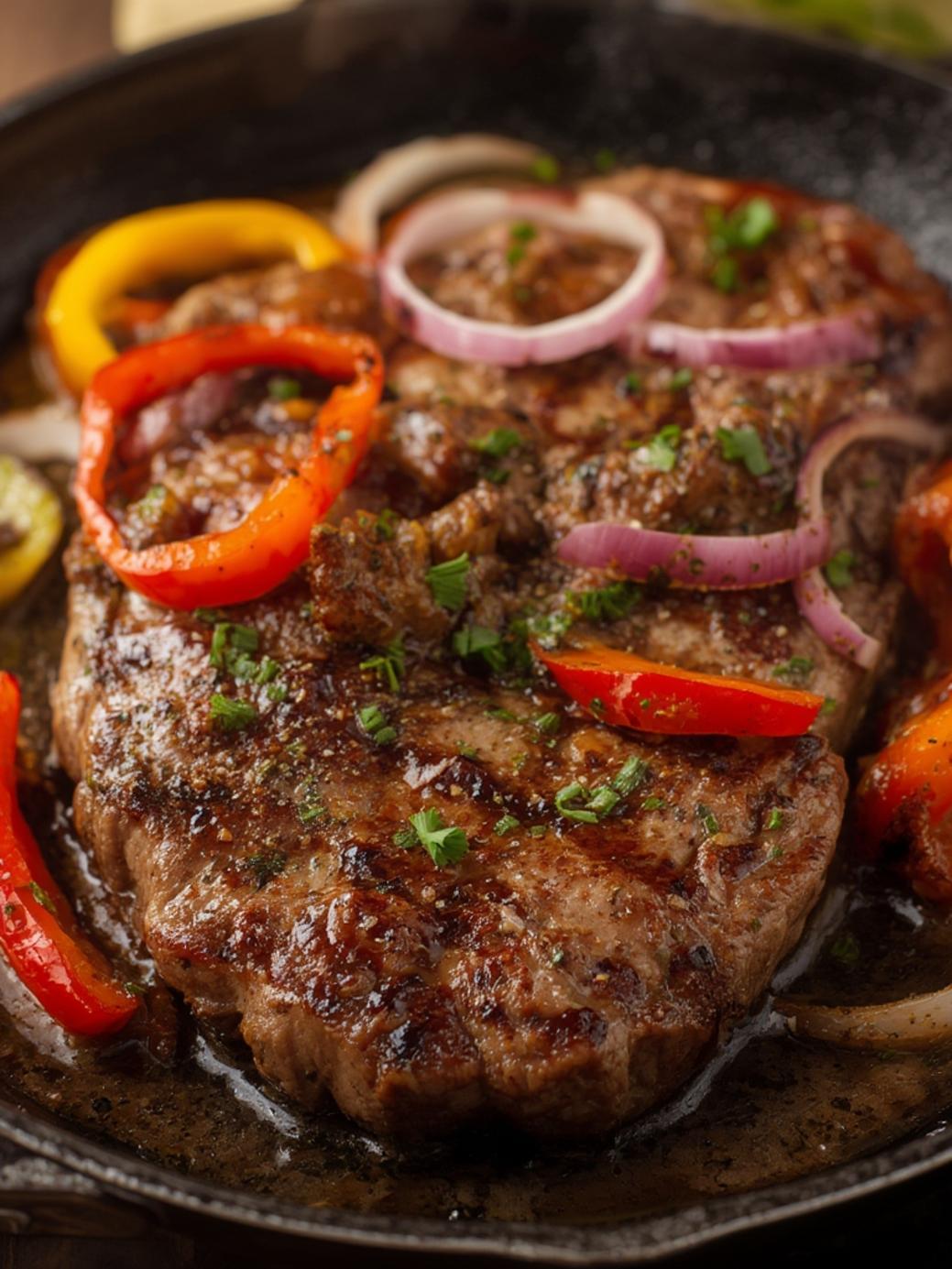 Pepper Steak with Bell Peppers and Onion