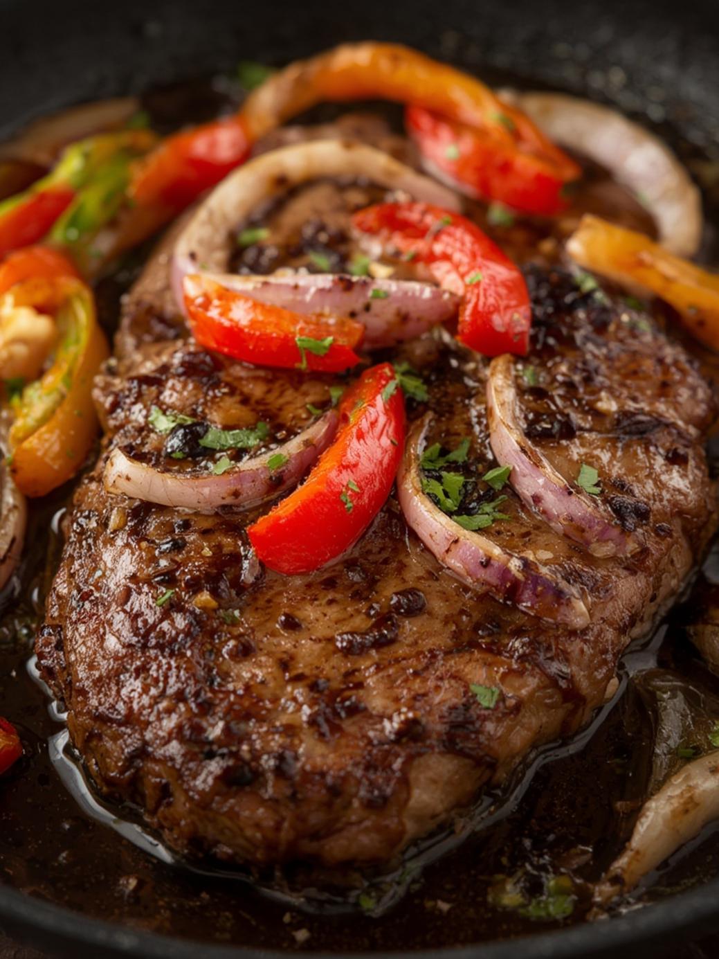 Pepper Steak with Bell Peppers and Onion