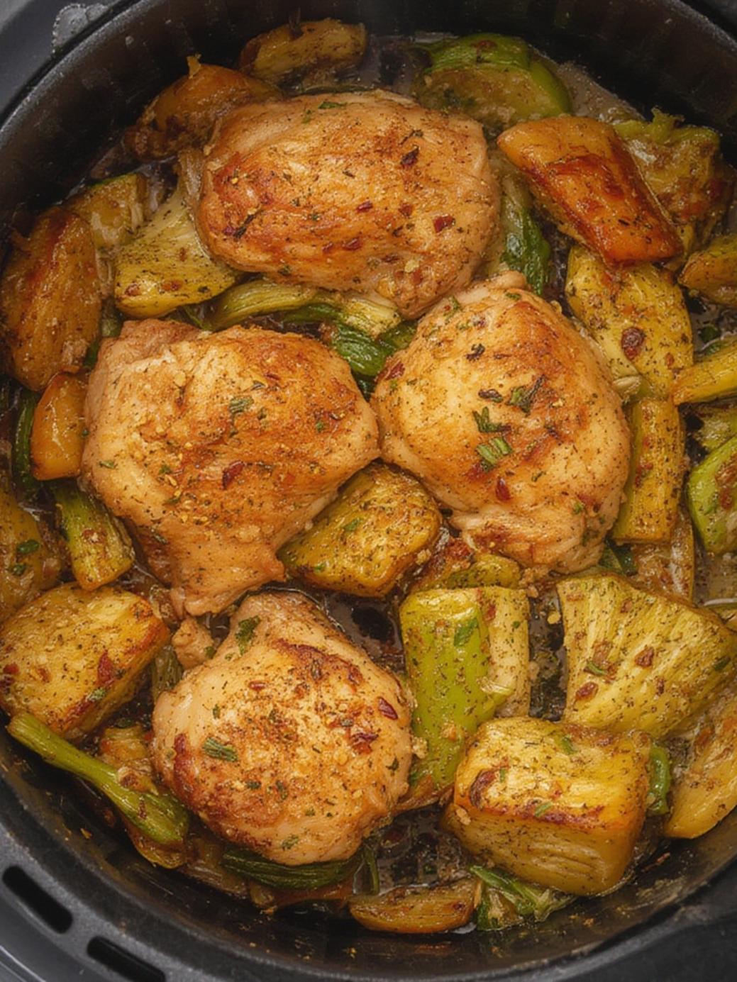 Quick Air Fryer Chicken and Veggies