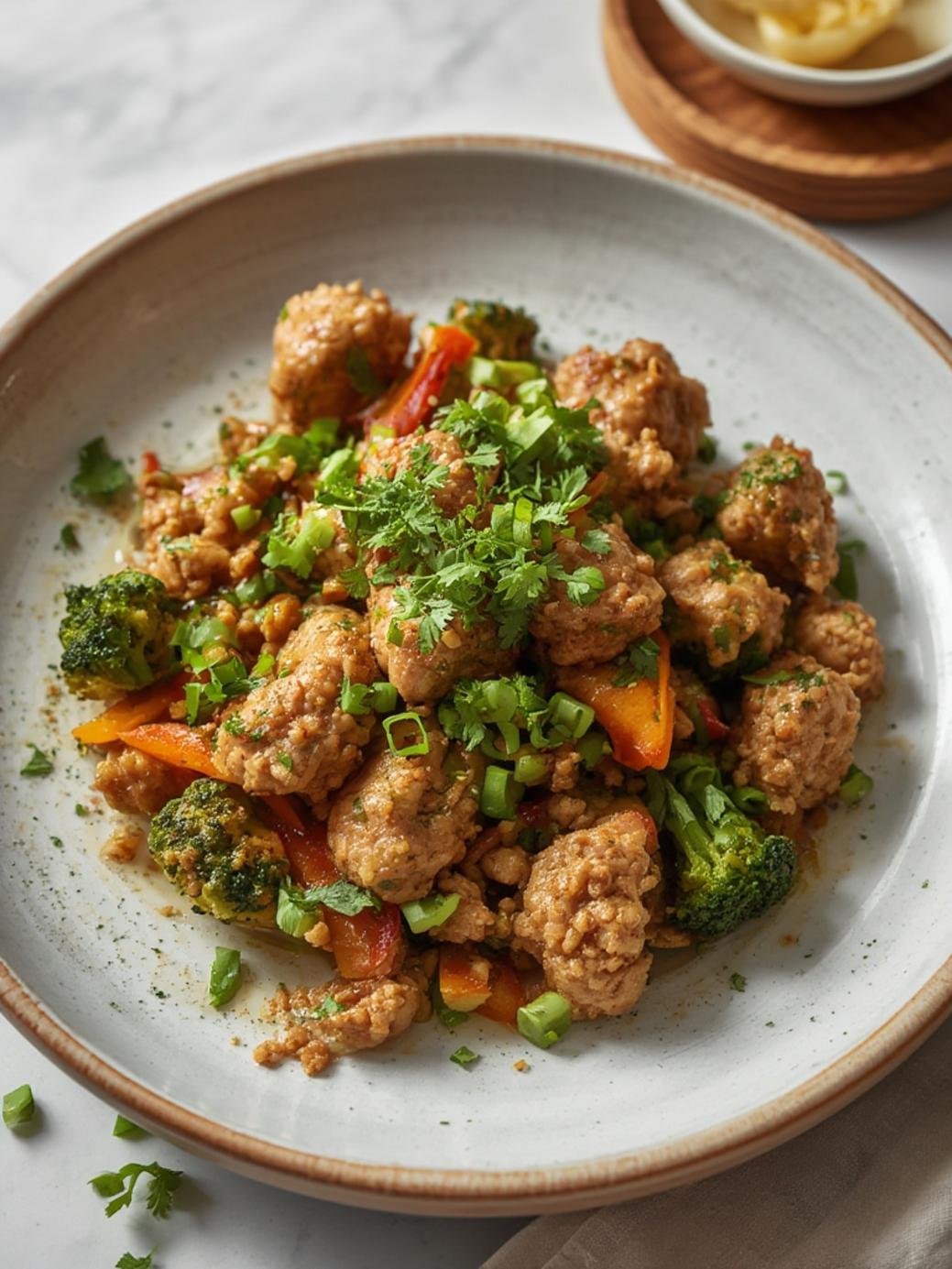 Quick Ground Chicken & Broccoli Stir Fry Meal