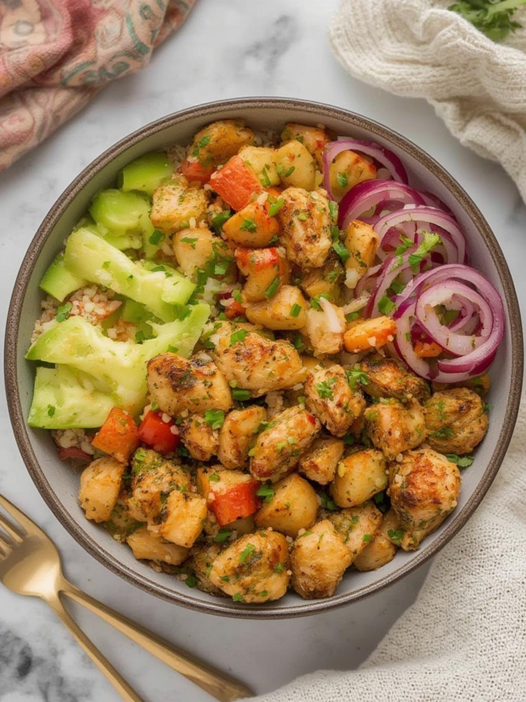 Simple Air Fryer Chicken Bowl